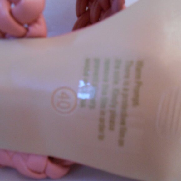 Women's Pink Woven Square Open Toe Slip On Sandal 3.5" Kitten Heel-US-9, EU-40 - Picture 5 of 7